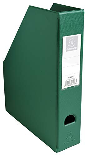 Exacompta - Réf. 90153E - 1 Porte-revues en carton extra rigide recouvert de plastique livré à plat - Dos de 7 cm - Dimensions 23 x 31 cm - Pour documents au format A4 - Coloris vert foncé