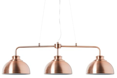 LITECRAFT Brooklyn Ceiling Pendant Industrial Style 3 Light - (Rose Gold)