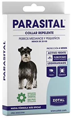 Zotal Parasital Collar Antiparasitario - 60 cm - para Perros Medianos y Pequeños (Menos de 25 Kg) - Protección de hasta 4 Meses - Repele Natural contra Mosquitos, Pulgas y Garrapatas