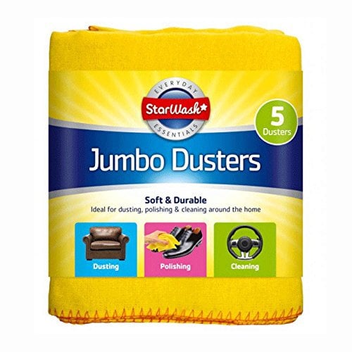 Jumbo Yellow Dusters - 5 Pack, Jumbo Size, Utility Sponge, Stone, Ceramic, Porcelain, Glass, Stainless Steel, Melamine, Wood, Plastic