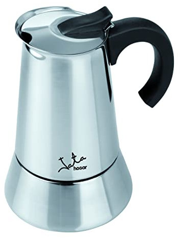 Jata CAX110 - Cafetera Italiana Inducción, Capacidad 10 Tazas, Apta para Todo Tipo de Cocinas, Cuerpo Acero Inoxidable