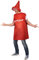 DEGUISE TOI - Déguisement pot de ketchup adulte - Combinaison - Chapeau - Taille Unique - Rouge - Déguisements adultes - 100% Polyester - A la main - Carnaval