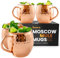 Moscow-Mix Moscow Mule Mugs - Set of 4-100% Pure Copper Mugs Large 16 oz - Food Safe - Premium Moscow Mule Cups Set of 4 - Solid Copper Cups Perfect Premium Gift