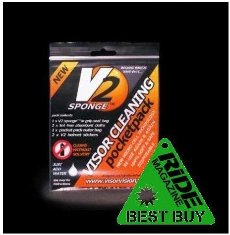 V2 SPONGE POCKET PACK MOTORCYCLE VISOR CLEANER X 4