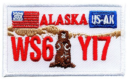 hegibaer Alaska AK Juneau Autokennzeichen USA Bundesstaaten Patch Aufnäher Aufbügler 0616