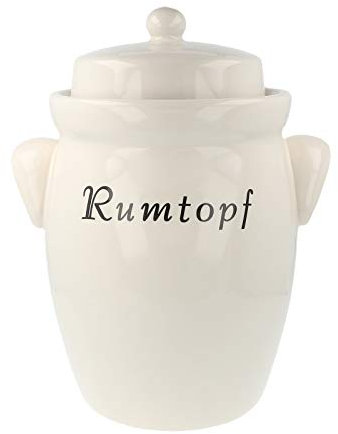 PureNature Rumtopf aus Keramik 3,5 Liter Creme ohne Dekor