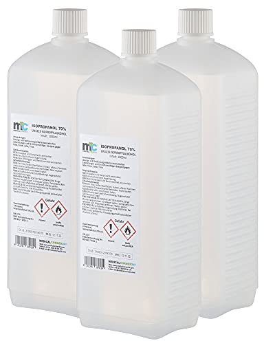 3x 1 Liter Medicalcorner24® Isopropanol 70% Isopropylalkohol 2-Propanol Alkohol