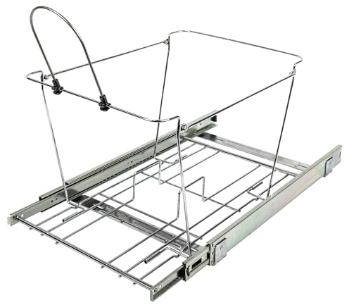 Hardware Resources CAN-EBMD50PC-R Double Pullout Waste Container System, Polished Chrome