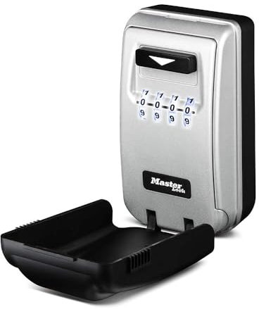 Master Lock 5425D Set Your Own Combination Wall Mount Lock Box with Light Up Dials, 6 Key Capacity