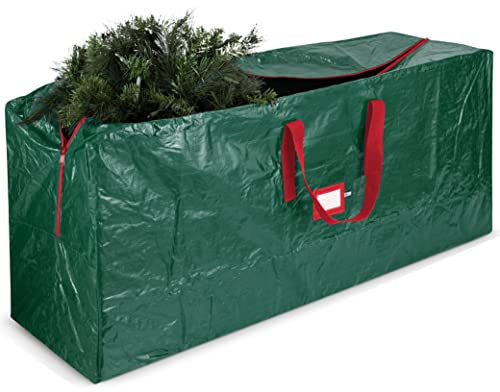 Jumbo Christmas Tree Storage Bag - Fits 9 ft. Tall Christmas Trees - Durable Reinforced Carry Handles, Dual Zippered Storage Containers - Waterproof Xmas Tree Bag Protects from Dust, Moisture & Insect