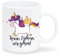 Wandtattoo-Loft Tasse Lustiger Spruch Nur Verrückte hier. Komm Einhorn, wir gehen. mit Einhorn - Spülmaschinenfest