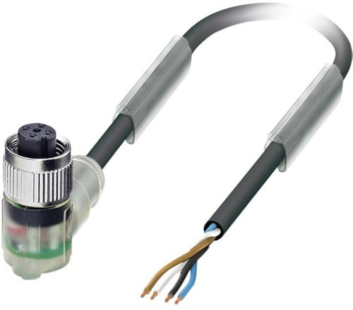 Phoenix Contact SAC-4P- 5.0-PUR/M12FR-3L konfektioniertes Sensorkabel, Buchse gewinkelt/offenes Ende, Länge 5m