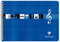 Clairefontaine 8104C - Noten- und Gesangsheft mit Doppelspirale, DIN A4+ 24x32 cm im Querformat, 25 Blatt / 8 Notenlinien, 90g, ideal für Musikunterricht, Blau, 1 Stück