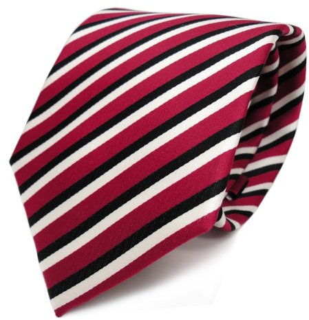 TigerTie Designer Krawatte in rot schwarz weiss gestreift