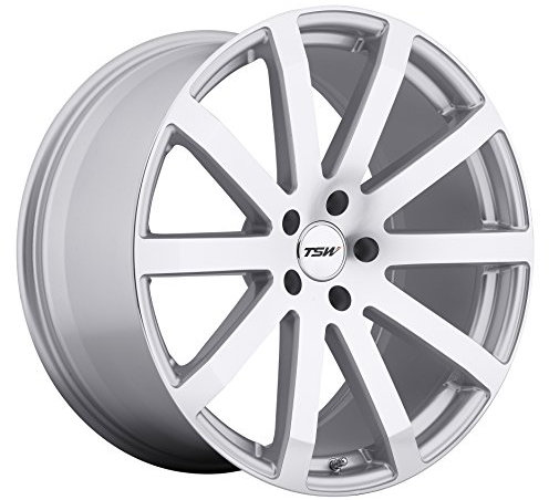 TSW BROOKLANDS Silbernes Rad mit lackierter Oberfläche (20 x 10. Zoll/5 x 4 Zoll, 25 mm versetzt)