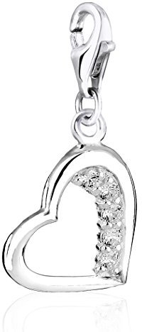 Nenalina Herz Karabiner Charm Anhänger für Bettelarmband aus 925 Sterling Silber 716095-019
