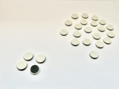 Scribble Colourful Round Refrigerator Magnets, 30mm Office Magnets (24 Pack), Perfect for Whiteboards, Lockers & Fridges (White)