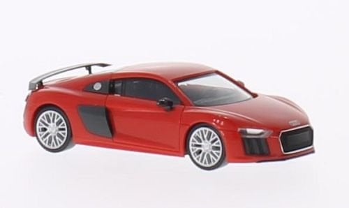 Audi Miniatur R8 V10 Plus Coupè in Dynamit Rot, Maßstab 1:87 von Herpa Miniaturmodelle