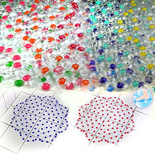 K&B Vertrieb Duschmatte versch. Farben Duscheinlage Blume rund Antirutschmatte Bad Matte 371 (Türkis)