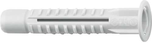 Celo Universaldübel mit Kragen MZK 14x76 - Dübel mit 4-fach Spreizung und Knotenbildung - Mehrzweckdübel, Nylon grau - 25 Stück