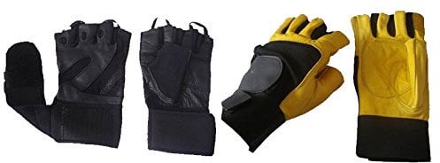 Trainingshandschuhe, Fitnesshandschuhe mit Bandage, NEU (Schwarz, S)