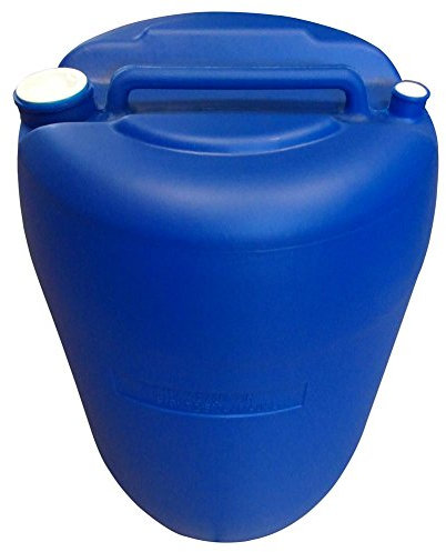 Fusto in plastica (HDPE) con tappi Tri Sure (inclusi), cilindrico, capacità 50 Lt, ADR/ONU per liquidi, uso alimentare