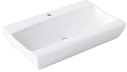 doporro Waschbecken 48x32x10,5cm Aufsatzwaschbecken aus Keramik weiß inkl. Nano-Versiegelung Brüssel152B