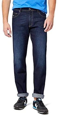 bugatti Herren Straight Leg Jeanshose 3280D R - 16640, Gr. W34/L36, Blau (Blau 363)