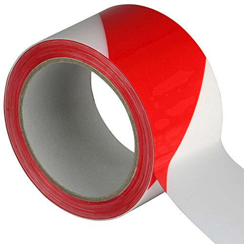 Extra breit und extra lang: Absperr- Klebeband Warnband für Gefahrenbereiche 50 mm x 66 m rot/weiß rechts