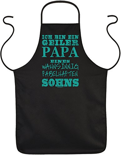 Geschenk für Väter Funschürze Scherzartikel Schürze ich bin ein geiler Papa eines wahnsinnigen fabelhaften Sohns Vatertagsgeschenk Vatertag