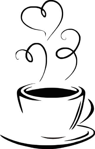 FSSS Ltd COFFEE TEA CUP vinyl wall decal sticker 60cm x 40cm KITCHEN
