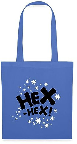 Spreadshirt Bibi Blocksberg Hexspruch Hex Hex Mit Sternen Stoffbeutel, One size, Hellblau