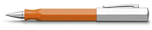 Faber-Castell 147512 - Tintenroller ONDORO Edelharz, Mine: 0,5 mm, inklusive Geschenkverpackung, Schaftfarbe: orange / silber