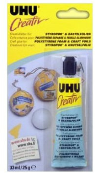 UHU Creativ Kleber für Styropor/Alufolie, 33 ml, 6 Stück