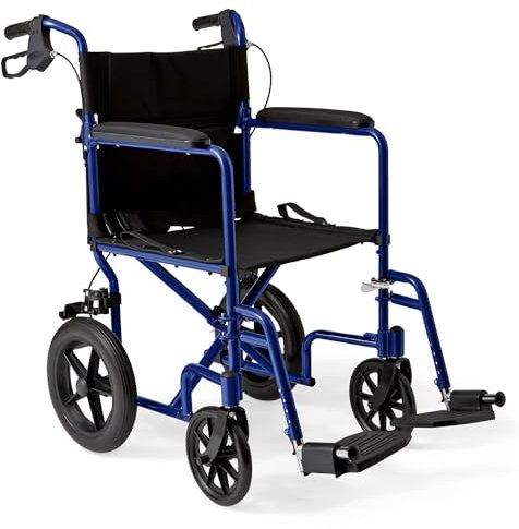Transport Chair, Lightweight, Capacity 300lbs., Blue, Sold as 1 Each