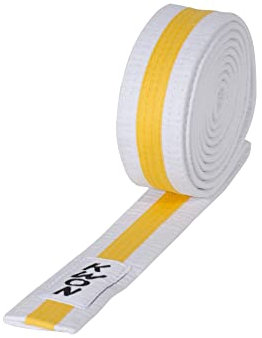Budogürtel Judo mehrfarbig, versch. Längen (weiß/gelb/weiß, 300)