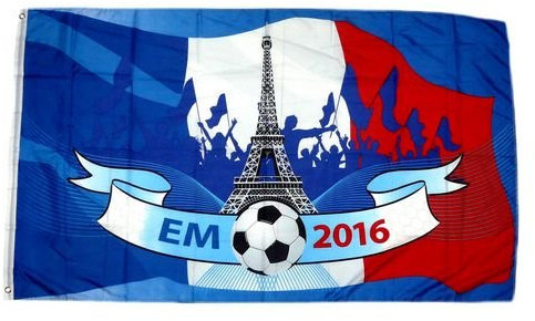 Fahne/Flagge EM 2016 Frankreich 90 x 150 cm