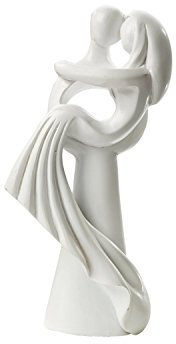 Brautpaar: Hochzeitspaar, 10 cm, weiß, moderner Stil, Polyresin