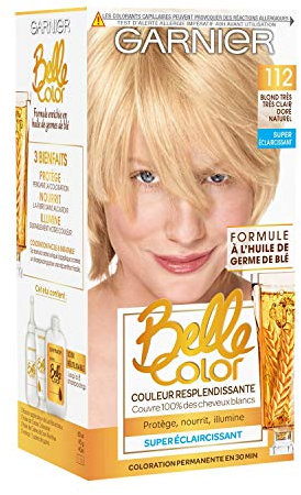Garnier Belle Color - Crème facil-color blond très très clair doré naturel 112, super éclaircissant, coloration permanente - La boîte de 115ml