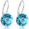 925 Silberohrringe Marken Kristalle Aquamarine Klappverschluss NOBEL SCHMUCK