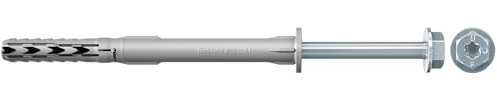 fischer Langschaftdübel SXR 10 x 160 FUS, Spreizdübel mit Sechskantschraube & angeformter Unterlegscheibe, Nylondübel für optimalen Halt bei Befestigungen von Metallkonstruktionen, 50 Stück