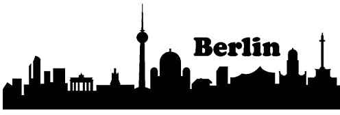 Samunshi® Berlin Skyline Aufkleber Berlin Sticker 20 x 6,3cm schwarz
