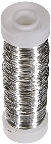 Rayher Hobby Rayher 2425600 Silberdraht mit Kupferkern, 0,30 mm ø, Kunststoffspule 50 m im SB-Beutel, nickelfrei, Silberdraht zum Basteln, Bindedraht, Wickeldraht, Schmuckdraht