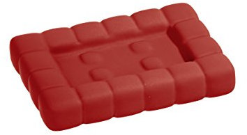 WENKO 20448100 Seifenablage Cube Red - Soft-Touch, Keramik, 12 x 2 x 8.5 cm, rot
