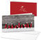Logbuch-Verlag 10 gleiche Weihnachtskarten ohne Text rot grau weiß 21 x 10,5 cm Landhausstil natürlich
