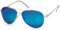 styleBREAKER Gafas de sol polarizadas para aviador, gafas de aviador con bisagra de resorte, estuche y paño de limpieza, unisex 09020046, color:Marco plateado/vidrio de espejo azul