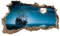 3D Wandtattoo Mauerloch Wandsticker Wandaufkleber Durchbruch Städte Landschaft Abenteuer selbstklebend H 60 x B 100 Schlafzimmer Wohnzimmer (WL05 Piratenschiff)