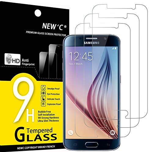 NEW'C 3 Stück für Samsung Galaxy S6 für Panzerglas, Frei von Kratzern, 9H Härte, HD Displayschutzfolie, 0.33mm Ultra-klar, Ultrabeständig