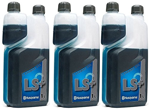 Husqvarna Genuine LS + 2 Stroke Low Smoke Engine Oil (1 litri, confezione da 3)