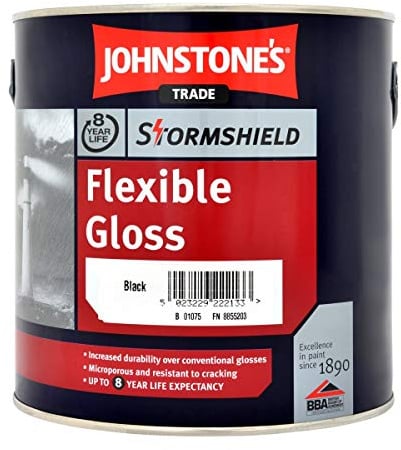 2.5LTR - JOHNSTONES Trade STORMSHIELD Flexible Gloss Black